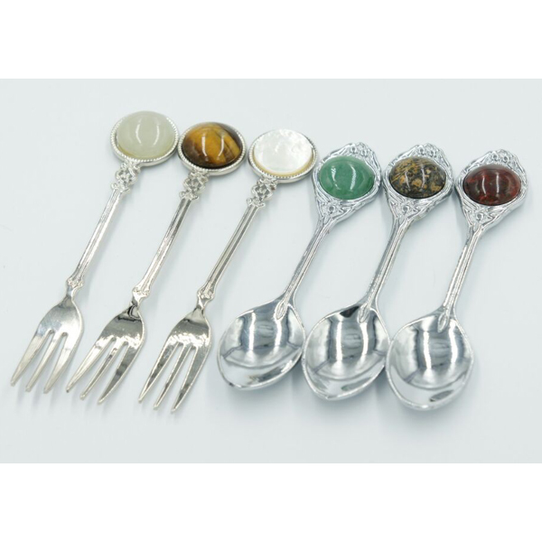 gemstone spoon & fork set